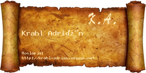 Krahl Adrián névjegykártya